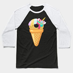 DONUT UNICORN  ICE CREAM - THE THE BAKERY FOOD COLLECTION - FUNNY JUNK FOOD  ICE CREAM DESIGNS Baseball T-Shirt